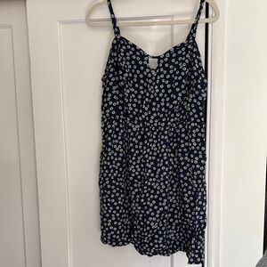 AUW Navy and White Patterned Dress